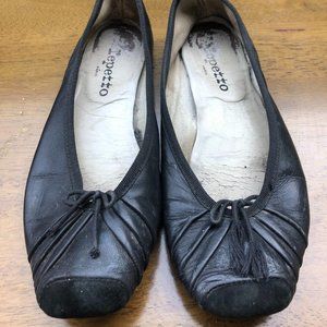 Repetto Black Leather Ballet Flats